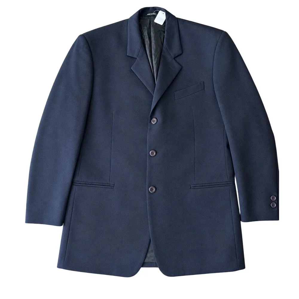 Vintage Bachrach USA Wool Blazer Mens 40R Navy Sport Coat Gold Button Classic